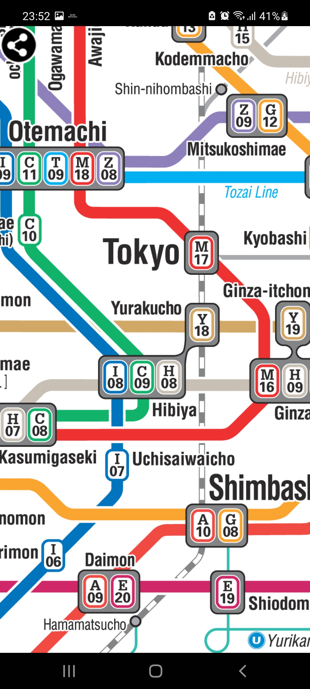 Android application Tokyo Metro Map screenshort
