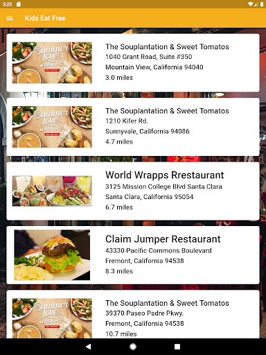 Screenshot of Kids Eat Free
