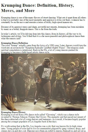 Android application How to Krump Dance screenshort