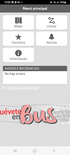 Android application Bus urbano de Rota screenshort