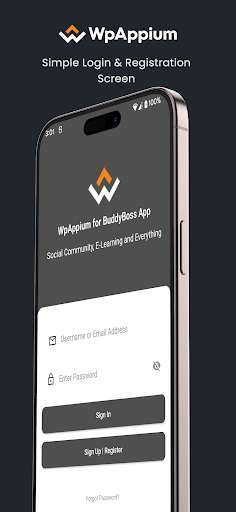 Android application WpAppium for BuddyBoss screenshort