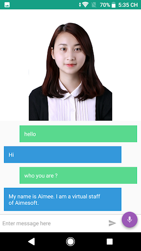 Android application AimeVirtual - Virtual human screenshort