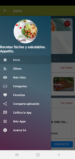 Android application Recetas fáciles y saludables. screenshort