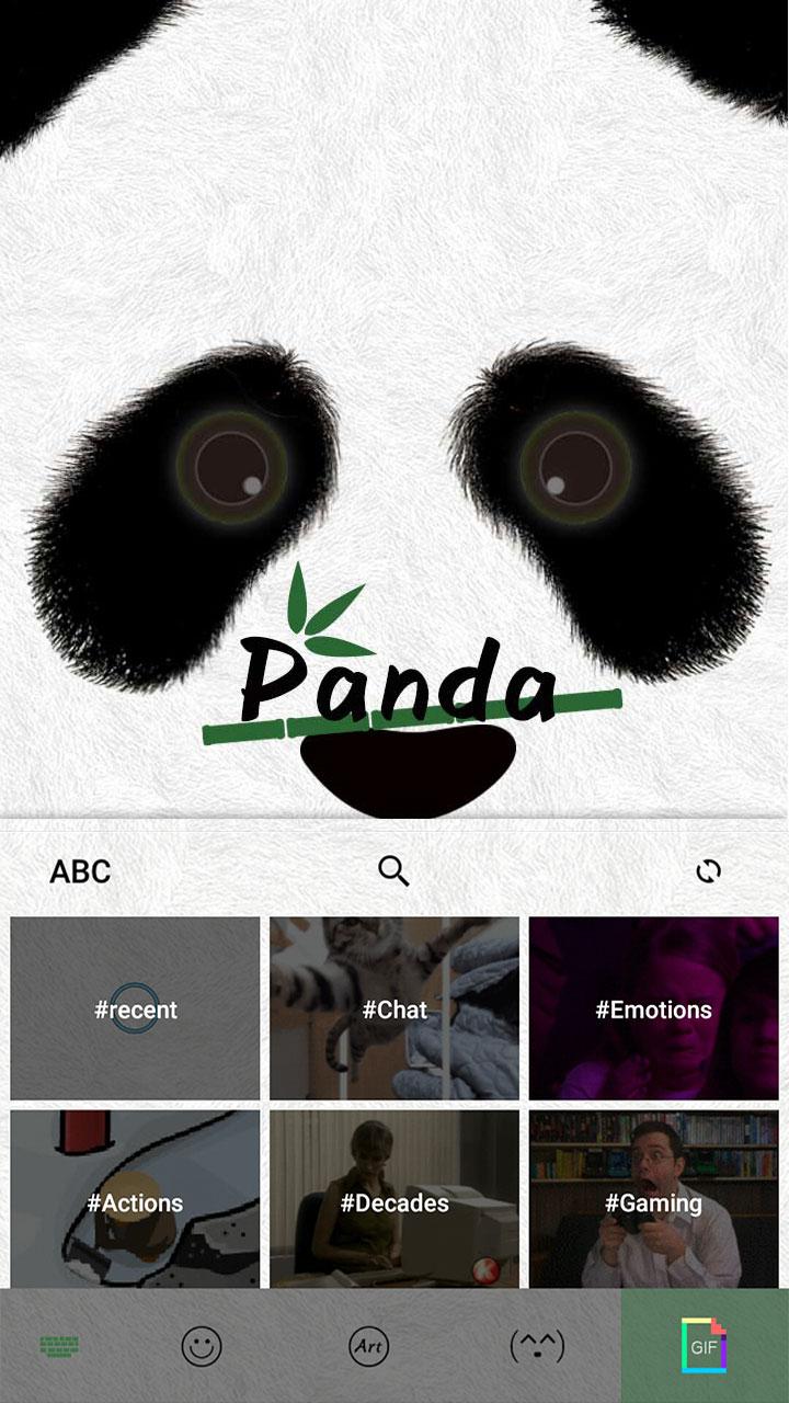 Android application Cute Panda Keyboard Theme screenshort