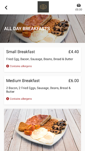 The Lillies Cafe Order App Screen 2