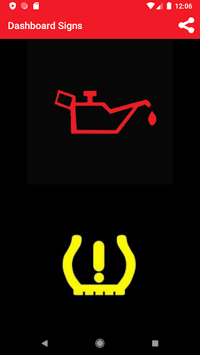 Android application Car Dashboard Symbols screenshort