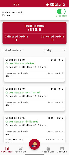 famishd- Vendor App Screen 3