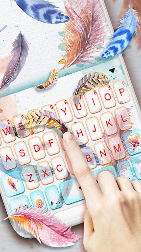 Android application Watercolor Lite Feather Keyboa screenshort