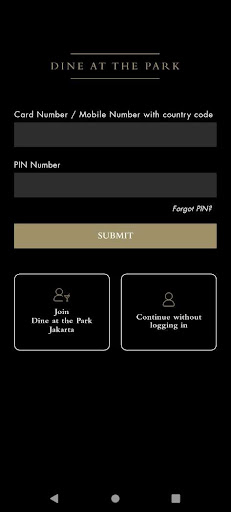 Android application Dine at the Park Jakarta screenshort