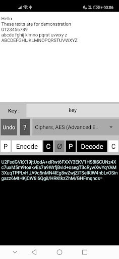 Android application Encoda - Encrypt/Encode texts/ screenshort