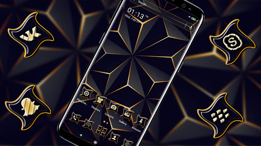 3D Triangle Black Theme Screenshot 1 - AppWisp.com