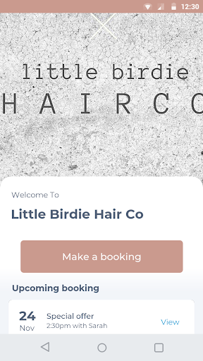 Android application Little Birdie Hair Co screenshort