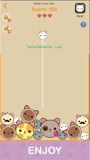 Android application Cute Cat Combo: Meow Drop screenshort