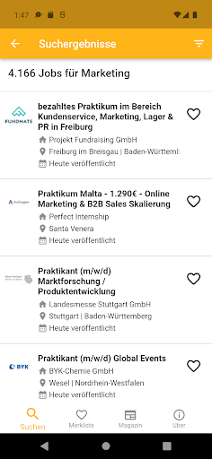 Praktikumsplatz Screen 2