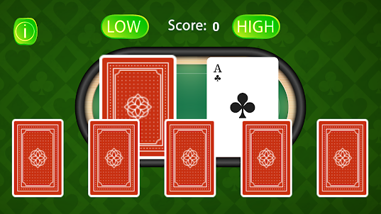 High or Low Card Guessing Game