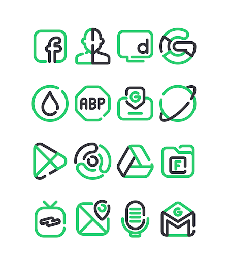 Lineblack - Green icon Pack