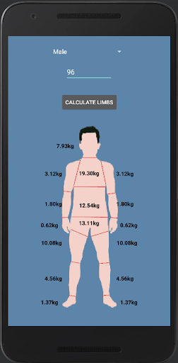 Limb Weight Calculator Screen 2