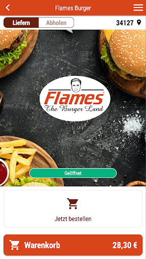 Android application Flames Burger screenshort