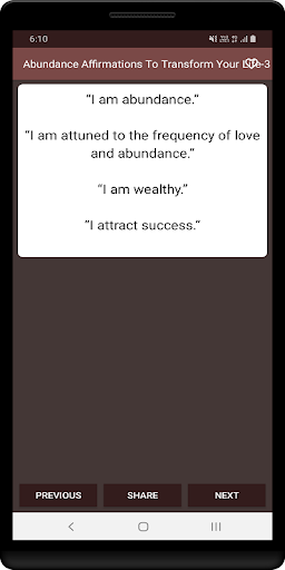 Abundance Affirmations Screen 2