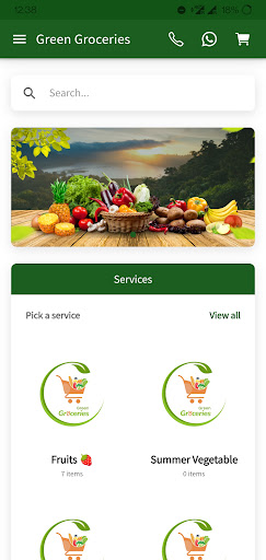 Android application Green Groceries screenshort