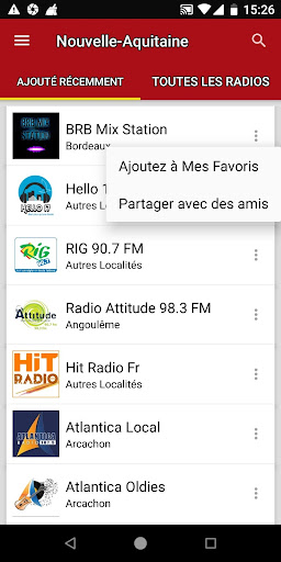 Radios de Nouvelle-Aquitaine Screen 2