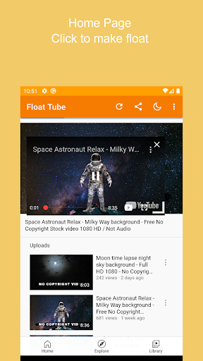 Android application Flow Tube : Floating Player screenshort