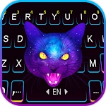 Cover Image of Unduh Galaxy Neon Cat Keyboard Backg  APK