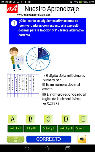 Transformar Fracción a Decimal Screen 3
