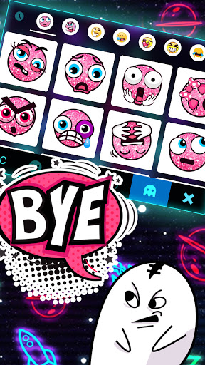 Neon Universe Doodle Keyboard Screen 3