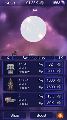 Idle galaxy clicker: spaceship Screen 3