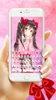 screenshot of Anime Pink Girl Keyboard Theme