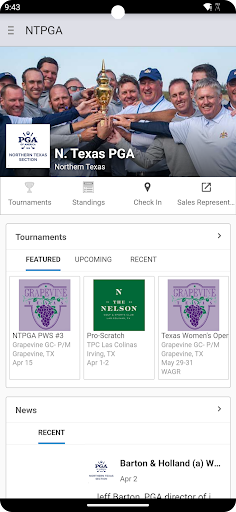 Android application Northern Texas PGA screenshort
