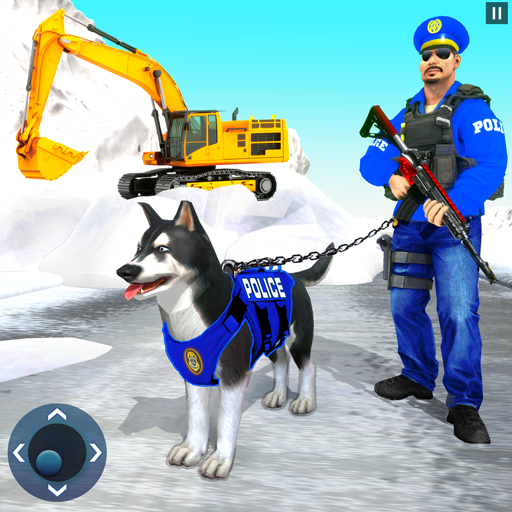 Police Dog Snow Excavator Game