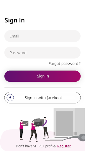 Android application shipex screenshort