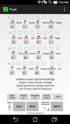 Screenshot of Poet