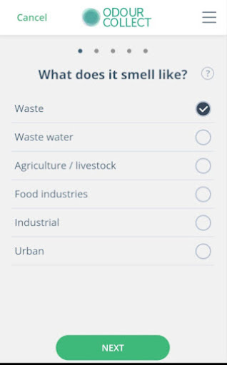 Android application OdourCollect screenshort