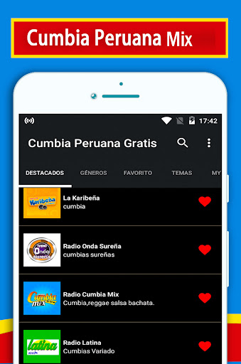 Android application Cumbia Peruana screenshort