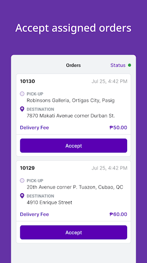 Android application Fleets Rider screenshort