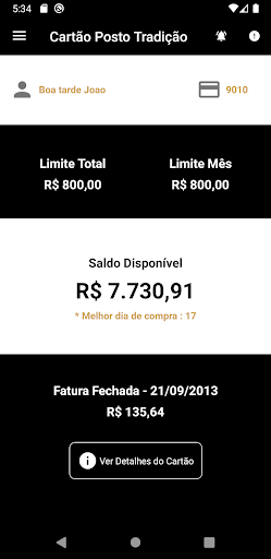 Cartão Tradicard Screen 3