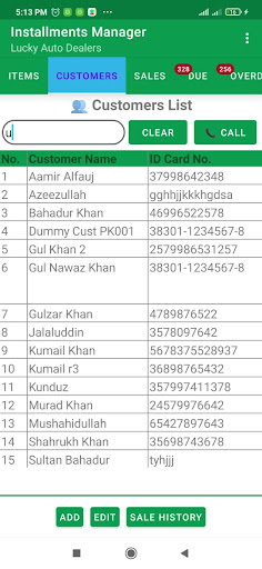 Installments Manager Screen 2