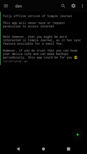 Offline Journal Screen 3