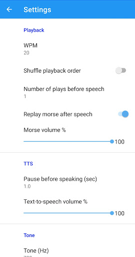 Ditto CW: Morse Player Screen 3