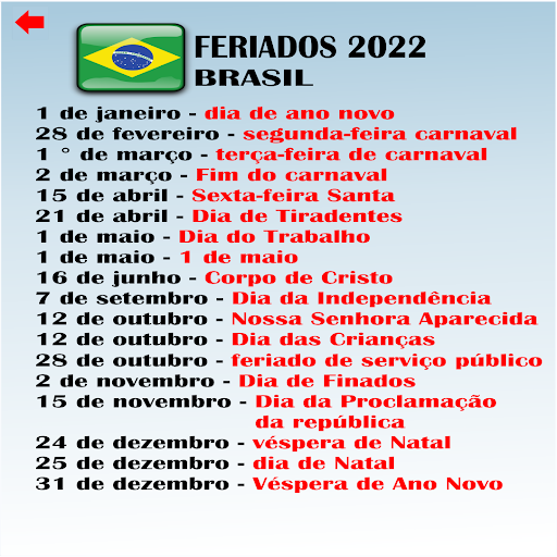 Brasil - Calendário e cidades