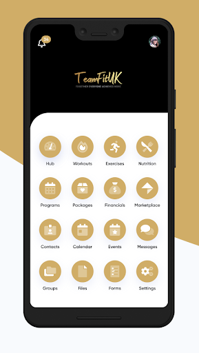 Android application TeamFitUK screenshort