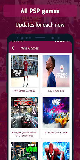 Android application psp games files downloader screenshort