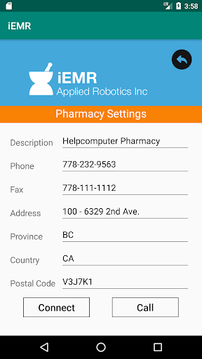 Android application iEMR screenshort