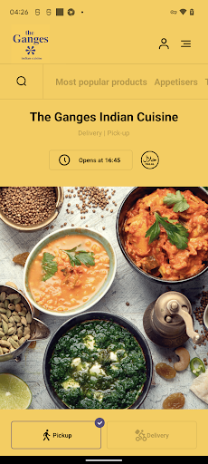Android application Ganges Indian Cuisine screenshort