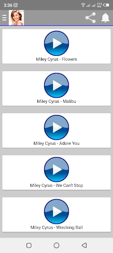 Android application Miley Cyrus Songs screenshort