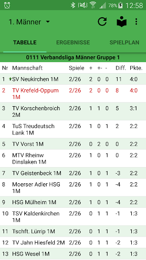 Android application TV DJK Krefeld-Oppum Handball screenshort