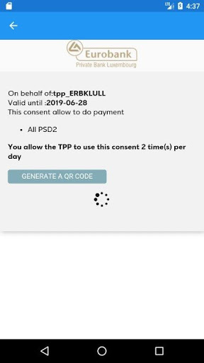 Android application Eurobank Lux Banking screenshort
